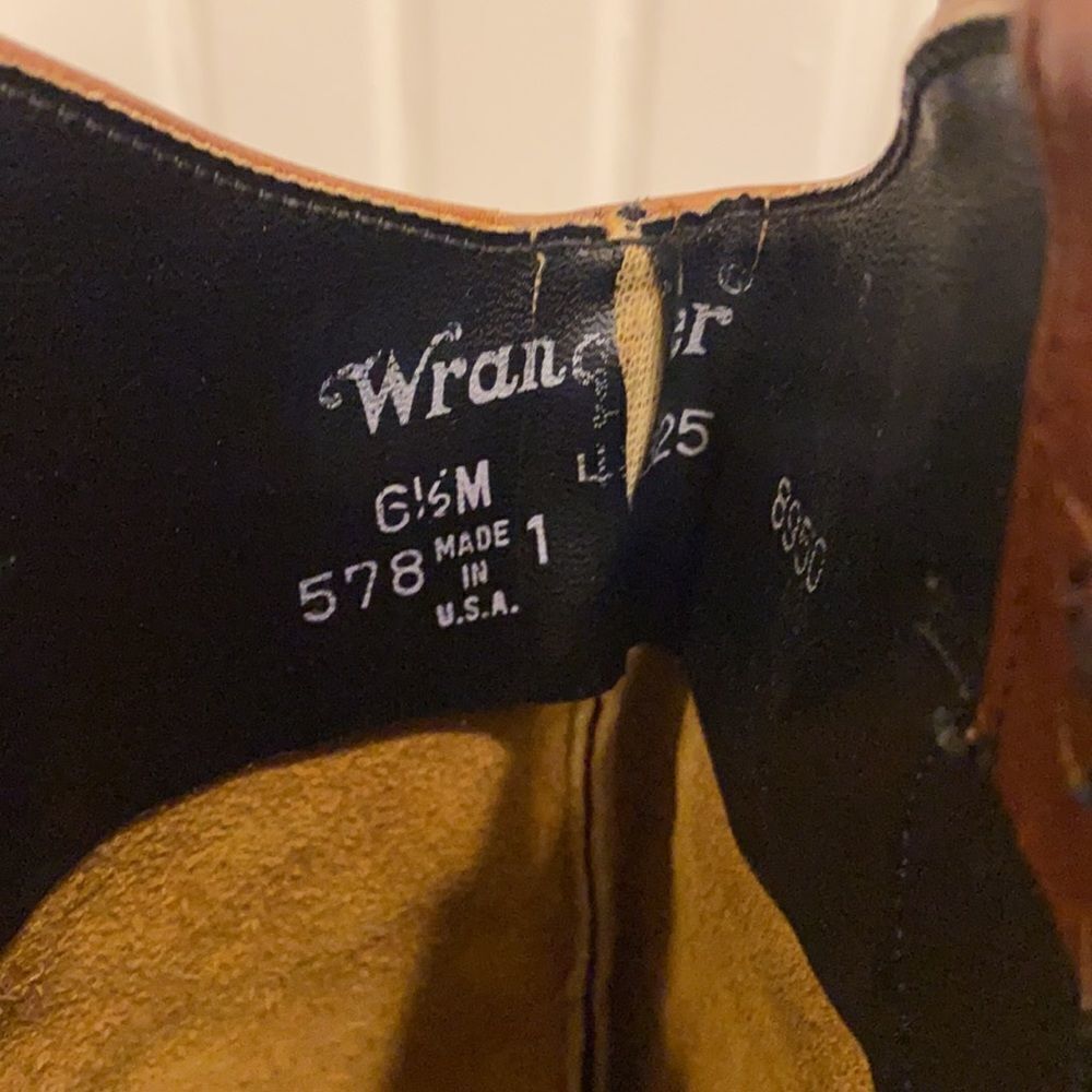 Vintage Wrangler Western Hippie Boots 70s 80s Boho A8 - Picture 11 of 14